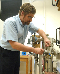Dr. Marx working on ebeam system